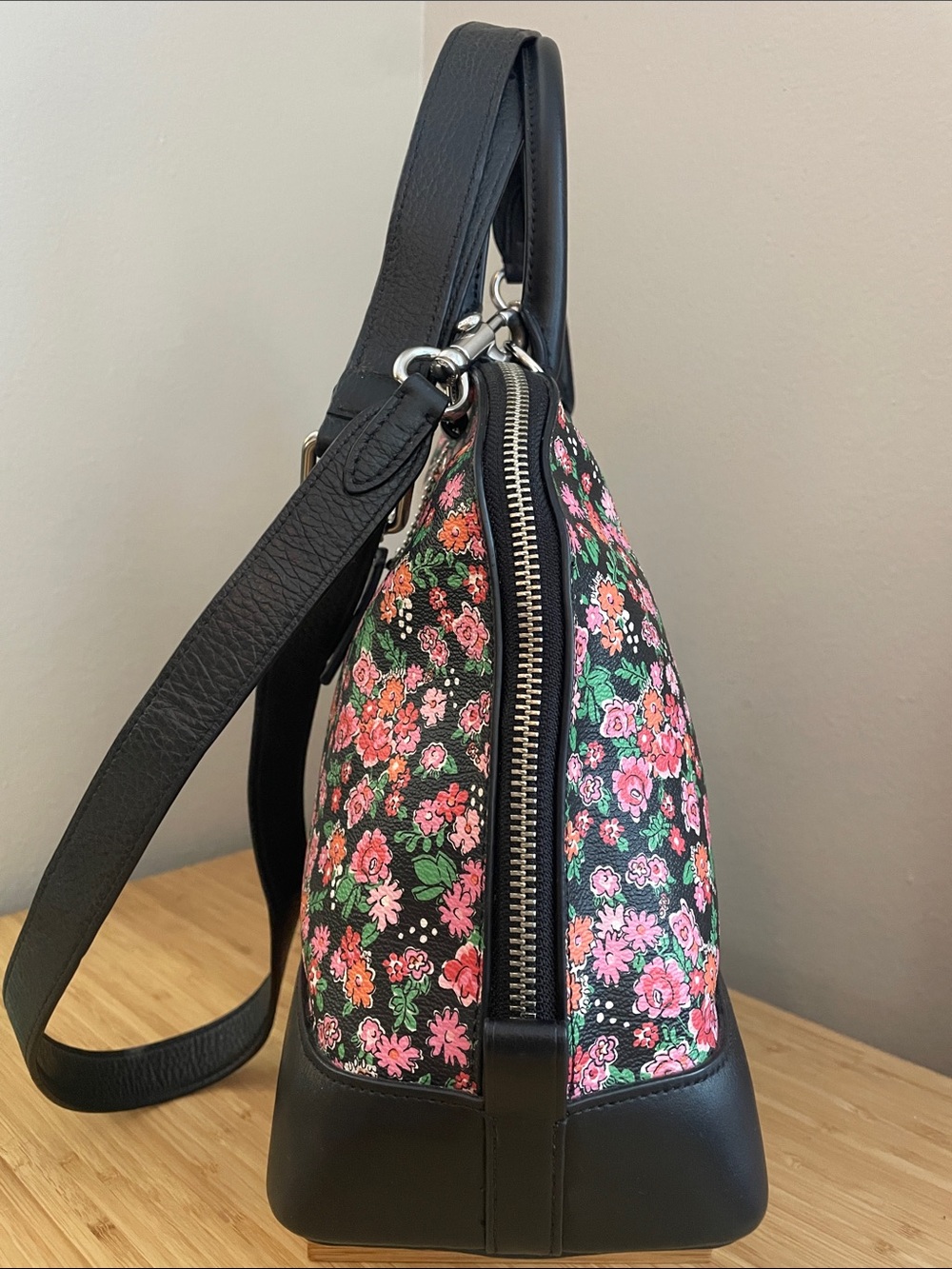 Coach Sierra Posey Cluster Floral Satchel, Wallet & Leather Strap Crossbody Set - Picture 6 of 17